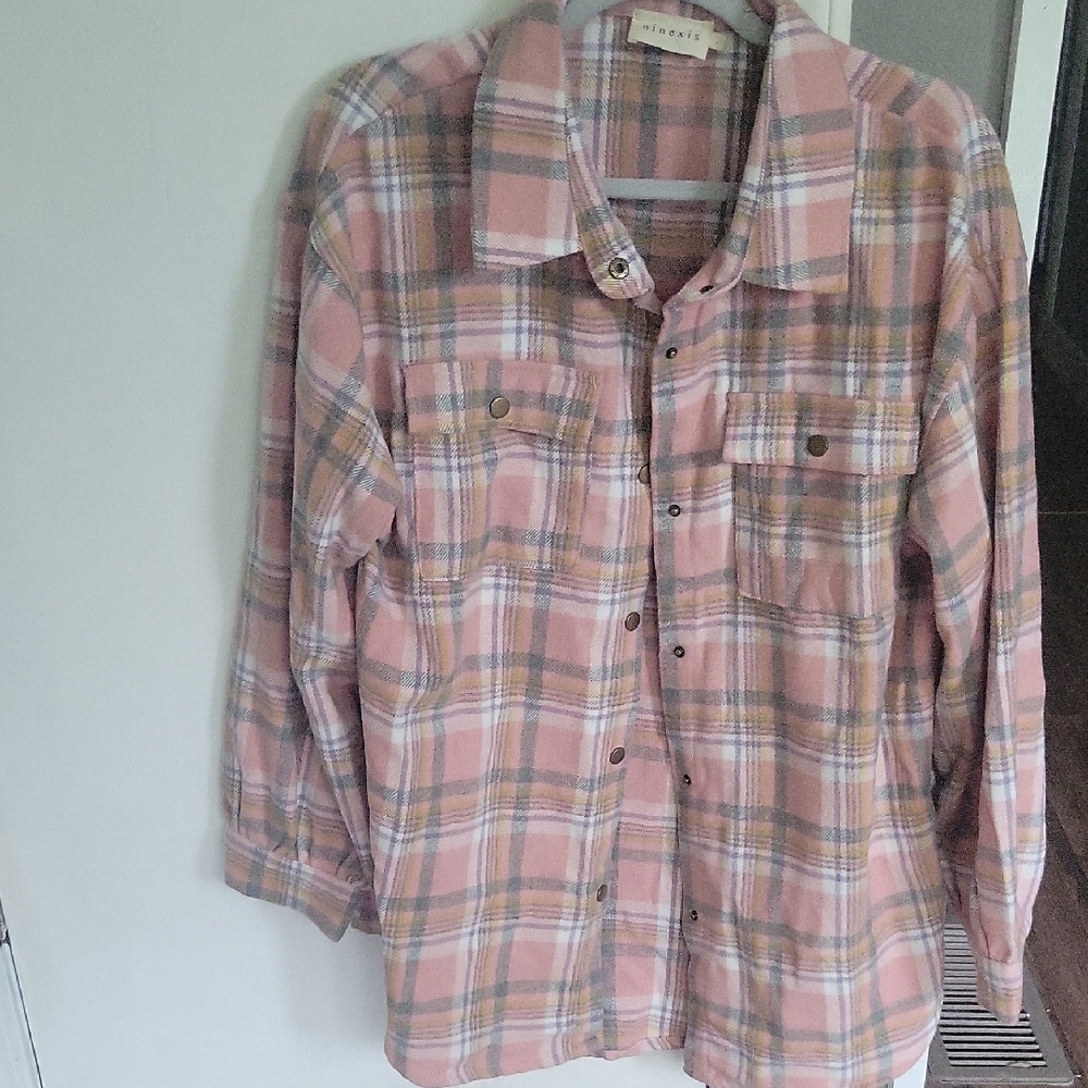 Plaid Button-Up Jacket